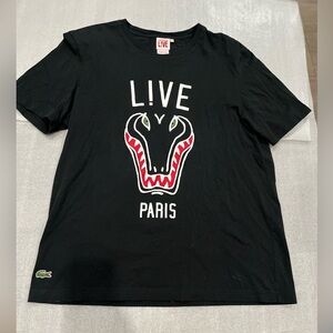 [7/US:L]Lacoste Live Paris Black w/ Alligator Head S/S Shirt